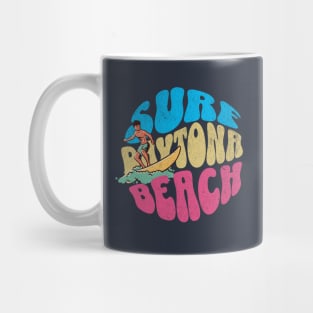 Surf Daytona Beach Florida Vintage Surfboard Surfing Mug